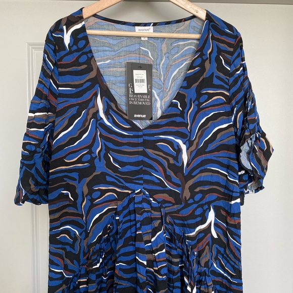 Avenue Women’s Dress Size 20 Color Ink Zebra New with Tag - Picture 2 of 6